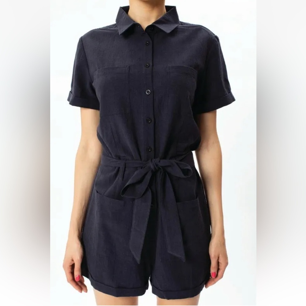 KANCUN shorts jumpsuit romper Resort and Leisure wearSize:S Black